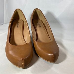Caramel Call it spring stack wedge heel